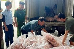 Tiêu huỷ hơn 1,3 tấn chân, lòng mề gà không rõ nguồn gốc
