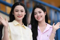 Á hậu Châu Anh, Vân Nhi và dàn người đẹp trên khán đài Siêu cúp Quốc gia
