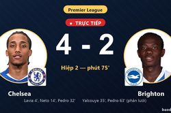 TRỰC TIẾPTrực tiếp Chelsea vs Brighton: Chelsea nới rộng c&aacute;ch biệt 4-2