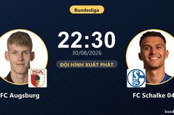 TRỰC TIẾPTrực tiếp FC Augsburg vs FC Schalke 04: Đội h&igrave;nh xuất ph&aacute;t