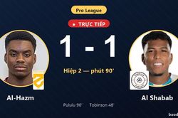 TRỰC TIẾPTrực tiếp Al-Hazm vs Al Shabab: Al-Hazm gỡ h&ograve;a 1-1