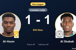 Chia điểm nghẹt thở, Al-Hazm v&agrave; Al Shabab n&iacute;u ch&acirc;n nhau ở nửa dưới bảng xếp hạng