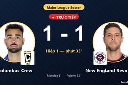 TRỰC TIẾPTrực tiếp Columbus Crew vs New England Revolution: New England Revolution gỡ h&ograve;a 1-1