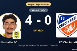 Nashville SC thắng đậm FC Cincinnati 4-0 để củng cố ngôi đầu bảng MLS