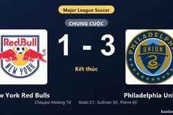 Thống kê trận đấu New York Red Bulls 1-3 Philadelphia Union: N. Pierre tỏa sáng, Philadelphia Union giành trọn 3 điểm
