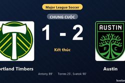 Thống kê trận đấu Portland Timbers 1-2 Austin: O. Svatok tỏa sáng, Austin giành trọn 3 điểm