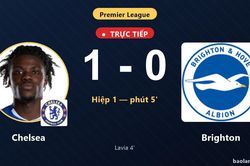 TRỰC TIẾPTrực tiếp Chelsea vs Brighton: Chelsea mở tỷ số