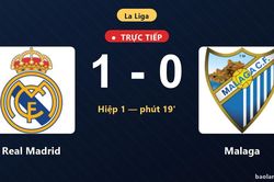 TRỰC TIẾPTrực tiếp Real Madrid vs Malaga: Real Madrid mở tỷ số