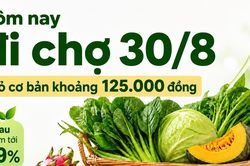 Hôm nay đi chợ 30/8: Rau xanh giảm tới 29%, giỏ thực phẩm cơ bản 125.000 đồng