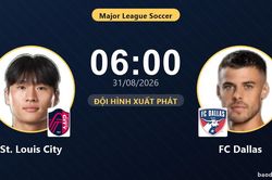 TRỰC TIẾPTrực tiếp St. Louis City vs FC Dallas: Đội h&igrave;nh xuất ph&aacute;t