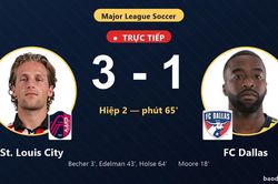 TRỰC TIẾPTrực tiếp St. Louis City vs FC Dallas: St. Louis City nới rộng c&aacute;ch biệt 3-1