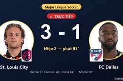 TRỰC TIẾPTrực tiếp St. Louis City vs FC Dallas: St. Louis City nới rộng c&aacute;ch biệt 3-1