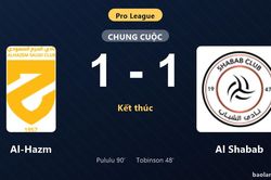 Thống kê trận đấu Al-Hazm 1-1 Al Shabab: Hai đội chia điểm
