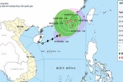 Bão số 5 gây sóng cao 6m trên Biển Đông
