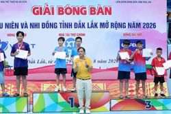 Gia Lai giành 9 huy chương tại Giải bóng bàn thiếu niên và nhi đồng tỉnh Đắk Lắk mở rộng