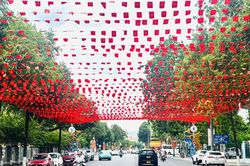 Phố phường khu vực Nha Trang rực rỡ sắc cờ chào mừng ngày Quốc khánh