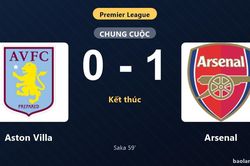Thống kê trận đấu Aston Villa 0-1 Arsenal: B. Saka tỏa sáng, Arsenal giành trọn 3 điểm