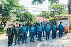 Ban Chỉ huy quân sự xã Phú Mỹ luyện tập phương án sẵn sàng chiến đấu bảo vệ cơ quan