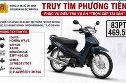 Công an TPHCM truy tìm xe máy liên quan vụ trộm cắp tài sản