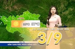 [Video] Dự báo thời tiết đêm nay và ngày mai 3/9/2026: Nắng nóng bao trùm Bắc Bộ và Trung Bộ