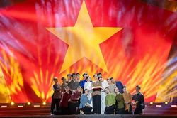 Đông đảo khán giả đến xem chương trình nghệ thuật 'Việt Nam tự hào vững bước'