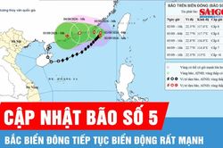 Bão số 5 tiếp tục di chuyển trên biển, duy trì ở cấp 8, giật cấp 10