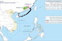 B&atilde;o số 5 đi s&acirc;u v&agrave;o đất liền Trung Quốc, kh&ocirc;ng c&ograve;n khả năng ảnh hưởng trực tiếp đến Việt Nam