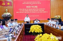C&ocirc;ng bố quyết định kiểm tra, gi&aacute;m s&aacute;t của Bộ Ch&iacute;nh trị, Ban B&iacute; thư đợt 3 năm 2026 đối với Ban Thường vụ Tỉnh ủy Lai Ch&acirc;u