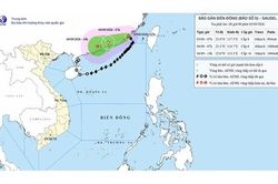 Bão số 5 tiếp tục đổi hướng trên vùng biển ven bờ phía Đông Nam tỉnh Phúc Kiến (Trung Quốc)