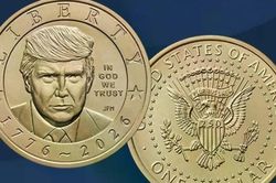 &Ocirc;ng Donald Trump trở th&agrave;nh tổng thống Mỹ đương nhiệm đầu ti&ecirc;n xuất hiện tr&ecirc;n đồng tiền xu quốc gia