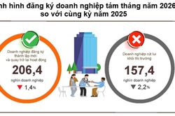 8 tháng năm 2026: Quy mô vốn đăng ký mới và số doanh nghiệp giải thể cùng tăng