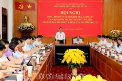 Hội nghị c&ocirc;ng bố quyết định kiểm tra, gi&aacute;m s&aacute;t của Bộ Ch&iacute;nh trị, Ban B&iacute; thư năm 2026 đối với Ban Thường vụ Tỉnh uỷ Lai Ch&acirc;u đợt 3