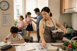 Tan ca ở cơ quan, phụ nữ lại bước vào 'ca làm' không lương ở nhà