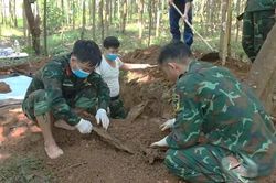 Quảng Trị phát hiện, cất bốc 2 hài cốt liệt sĩ tại bản Bãi Dinh