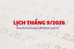 Lịch tháng 9/2026: Ngày đẹp trong tháng để tổ chức cưới hỏi
