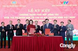 TAND tối cao và VTV ký kết chương trình phối hợp công tác thông tin