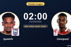 TRỰC TIẾPTrực tiếp Ipswich vs Liverpool: Trận đấu đang diễn ra