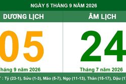 Xem lịch âm dương ngày 05/09/2026: Tra cứu giờ hoàng đạo, tuổi xung khắc và việc nên làm