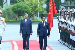 [Ảnh] Tổng Bí thư, Chủ tịch nước Tô Lâm chủ trì lễ đón Tổng thống Myanmar Min Aung Hlaing