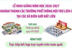 Khai giảng năm học 2026-2027, khánh thành trường nội trú liên cấp tại các xã biên giới