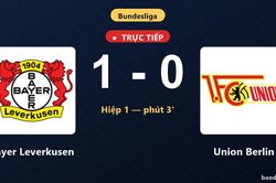 TRỰC TIẾPTrực tiếp Bayer Leverkusen vs Union Berlin: Bayer Leverkusen mở tỷ số