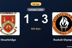 Vượt qua Stourbridge, Rushall Olympic ca khúc khải hoàn tại vòng loại FA Cup