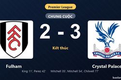 Thống kê trận đấu Fulham 2-3 Crystal Palace: Crystal Palace ngược dòng ngoạn mục