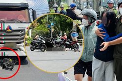 Xót xa vợ khóc ngất tại hiện trường chồng bị xe tải tông tử vong ở TPHCM