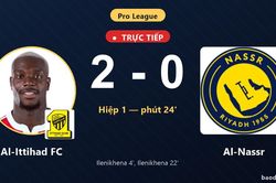 TRỰC TIẾPTrực tiếp Al-Ittihad FC vs Al-Nassr: Al-Ittihad FC nhân đôi cách biệt