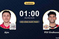 TRỰC TIẾPTrực tiếp Ajax vs PSV Eindhoven: Đội hình xuất phát