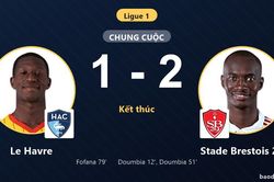 Thua Stade Brestois 29 trên sân nhà, Le Havre chôn chân ở nhóm cuối Ligue 1