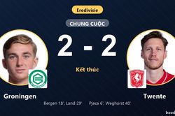 Rượt đuổi tỷ số kịch tính, Groningen và Twente cùng chia điểm tại Eredivisie