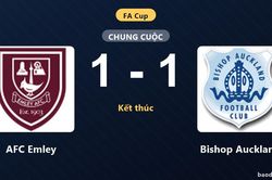 Cầm hòa Bishop Auckland 1-1, AFC Emley bất phân thắng bại tại vòng loại FA Cup