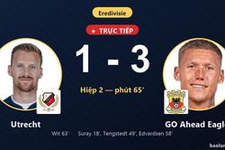 TRỰC TIẾPTrực tiếp Utrecht vs GO Ahead Eagles: Utrecht rút ngắn cách biệt 1-3
